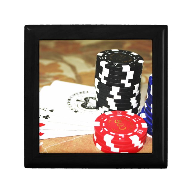 Poker Cards Aces Chips Gambling Casino Win Game Gift Box (Front)
