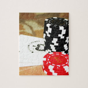 Poker Cards Aces Chips Gambling Casino Win Game Jigsaw Puzzle