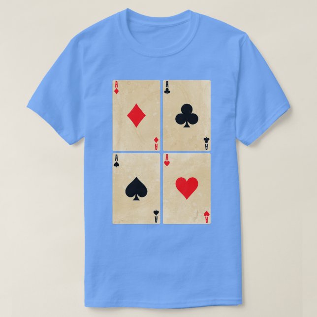 Poker Cards Aces Diamonds Spades Cross Hearts  T-Shirt (Design Front)