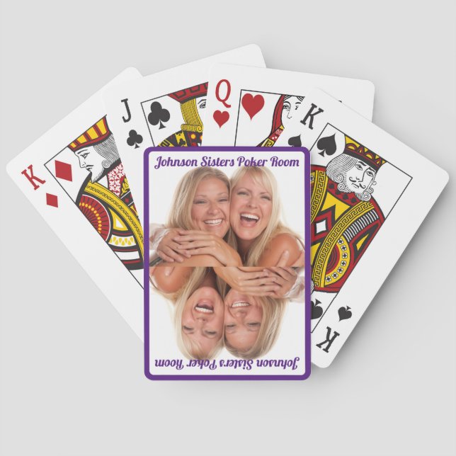 Poker Cards - Customizable - Mirrored Photo + Text (Back)