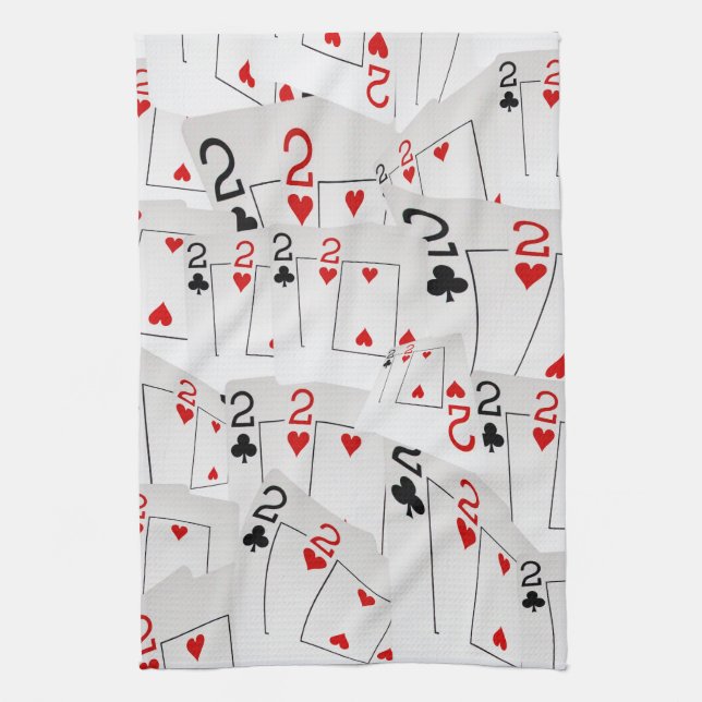 Poker Cards Number Twos, Kitchen Towel (Vertical)