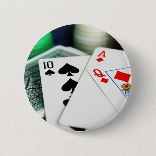 Poker Cards Pinback Button (Front)