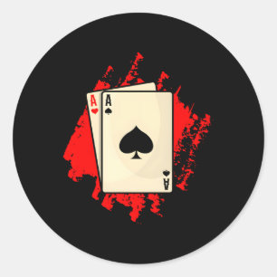 Poker Cards Pocket Rocket Poker Poker Player Classic Round Sticker