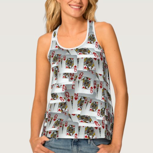 Poker Cards Queens Layered Tank Top
