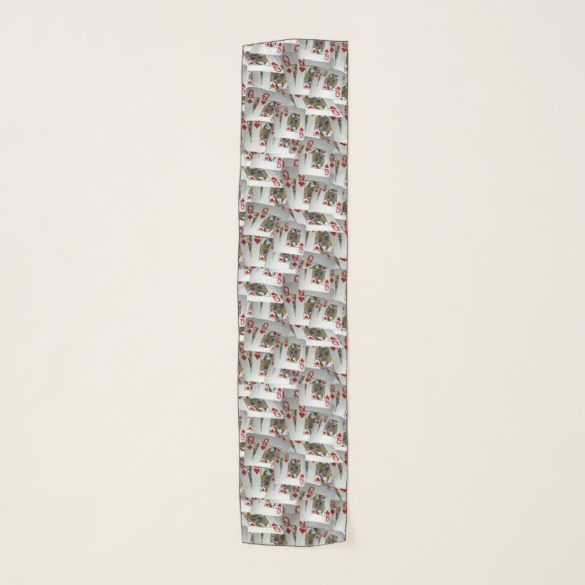 Poker Cards Queens Pattern, Scarf (Front)