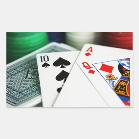 Poker Cards Rectangular Sticker