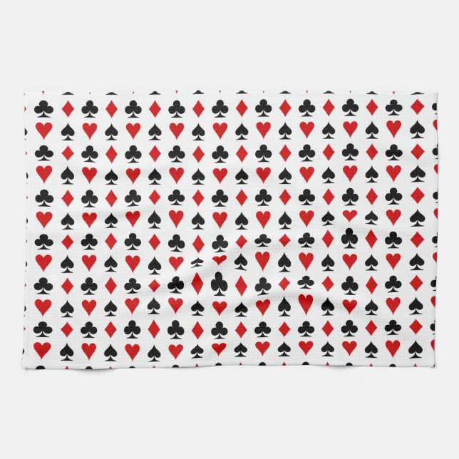 poker cards symbol pattern texture diamonds spades towel (Horizontal)