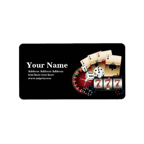 poker casino adult return address stickers