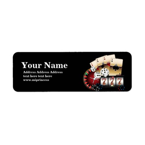 poker casino adult return address stickers