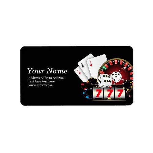 poker casino adult return address stickers