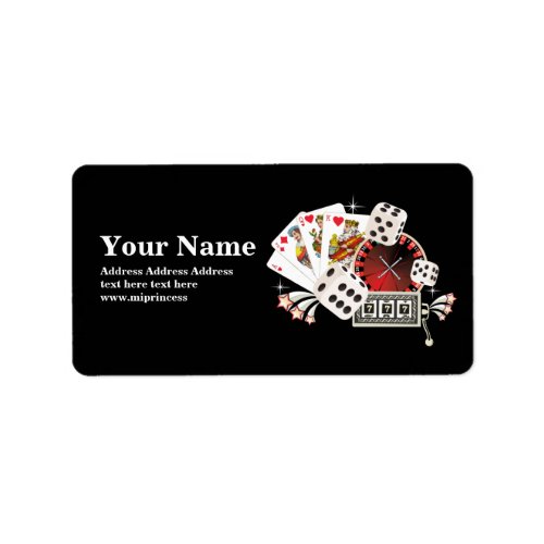 poker casino adult return address stickers