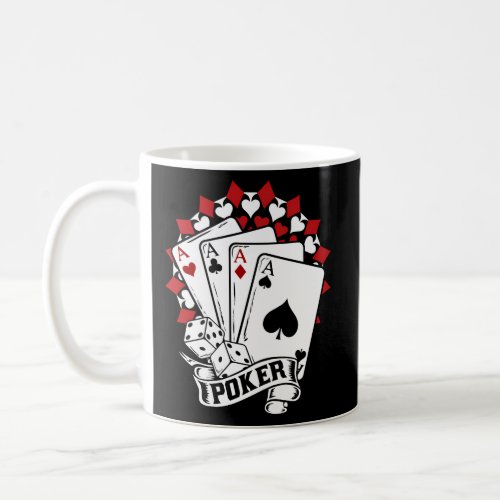 Poker Casino Card Game _ 4 Aces Cards Poker Coffee Mug