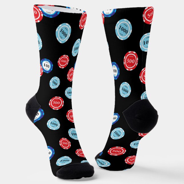 Poker Casino Chips Socks (Angled)