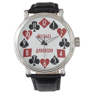 Poker Casino Gambler Card Suits Custom Name Watch