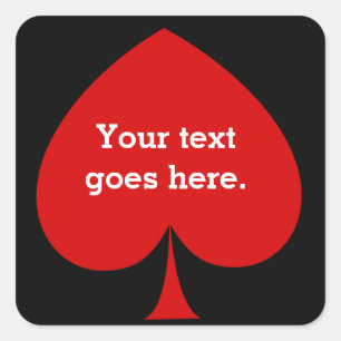 Poker casino spade party favor sticker