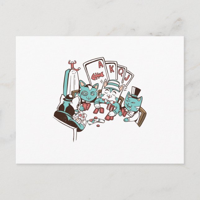 Poker cats postcard (Front)