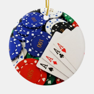 Las Vegas $100 Black Poker Chip Medallion Ornament