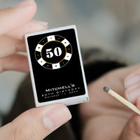 Poker Chip 50th Birthday Party Black