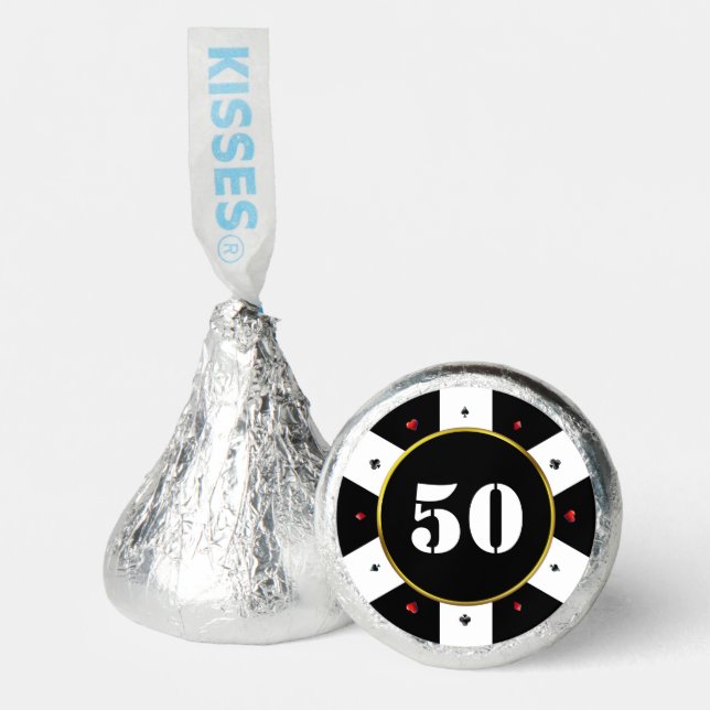 Poker Chip 50th Birthday Party Hershey®'s Kisses® (Front)