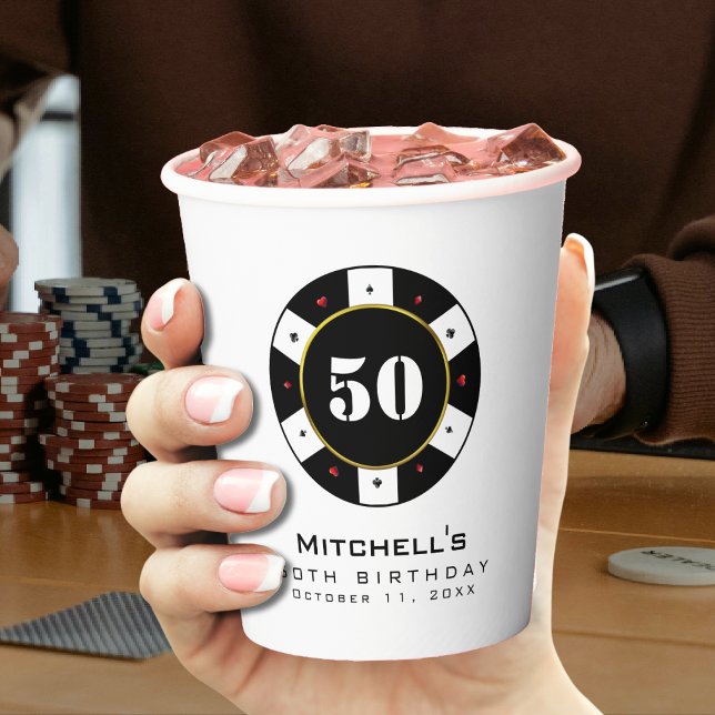 Poker Chip 50th Birthday Party Paper Cups (Poker Chip 50th Birthday Party Paper Cups
)