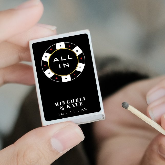 Poker Chip All In Wedding Favor Black Matchboxes (Poker Chip All In Wedding Favor Black Matchboxes
)