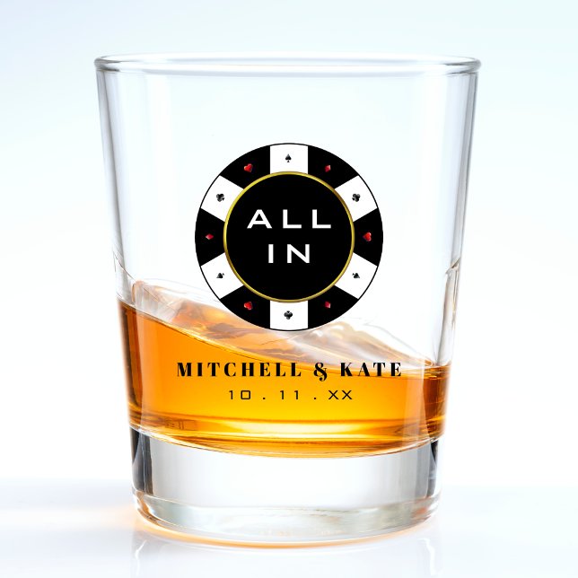 Poker Chip All In Wedding Favor Black Shot Glass (Poker Chip All In Wedding Favor Black Shot Glass
)