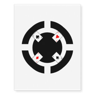 Poker Chip - Black Temporary Tattoos
