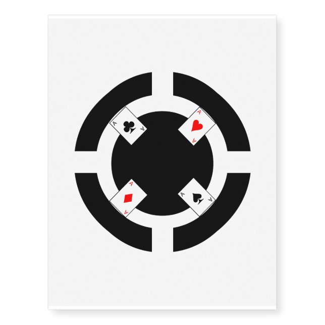 Poker Chip - Black Temporary Tattoos (Front)