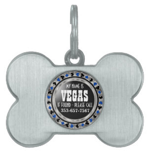 Poker Chip Blue Design   Customize  Pet ID Tag