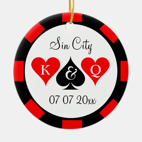 Poker chip coin ornament for Sin City wedding