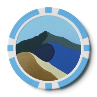 Poker Chip Colors of Mt Tamalpais Painting Design