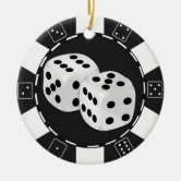 Las Vegas $100 Black Poker Chip Medallion Ornament