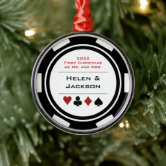 Las Vegas $100 Black Poker Chip Medallion Ornament