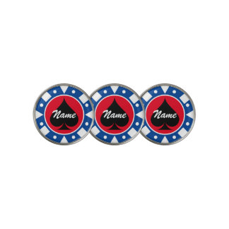Poker chip golf ball marker personalized with name
