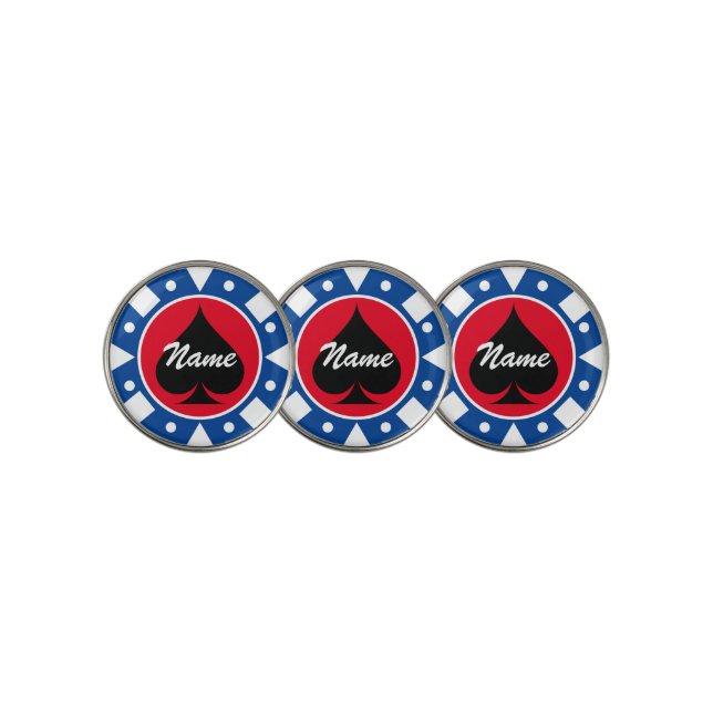 Poker chip golf ball marker personalized with name (3 Up)