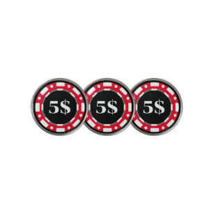 Poker chip golf ball markers with custom $ amount