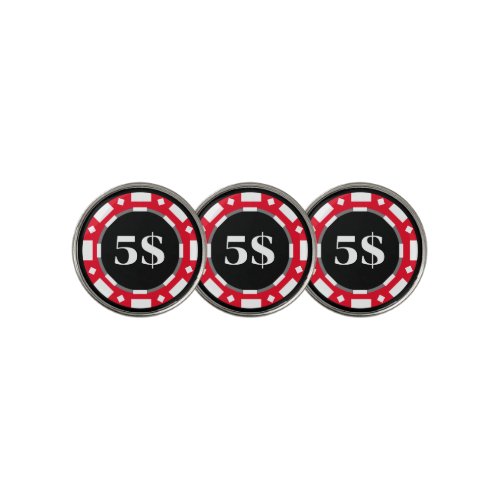 Poker chip golf ball markers with custom  amount