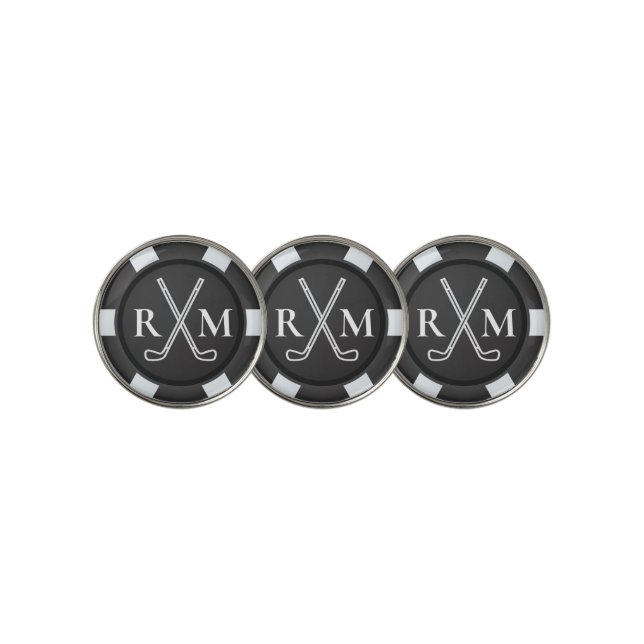 Poker Chip Golf Theme Monogrammed Ball Marker (3 Up)