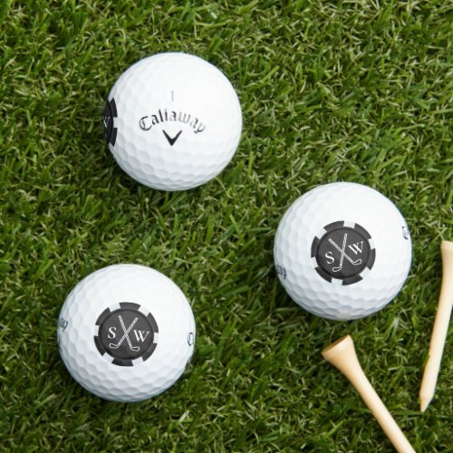 Poker Chip Golf Theme Monogrammed Golf Balls