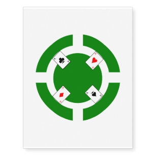 Poker Chip - Green Temporary Tattoos