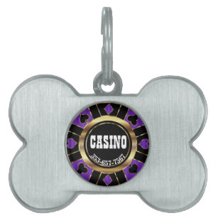 Poker Chip in Purple   Customize Pet ID Tag