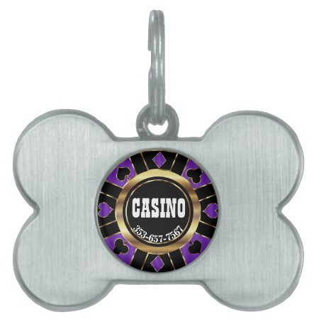 Poker Chip In Purple | Customize Pet Id Tag