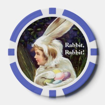 Poker Chip Lucky Saying Rabbit Rabbit! Flip Chip by layooper at Zazzle