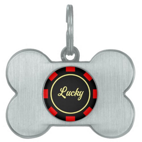Poker chip marker pet ID tag for dogs and cats