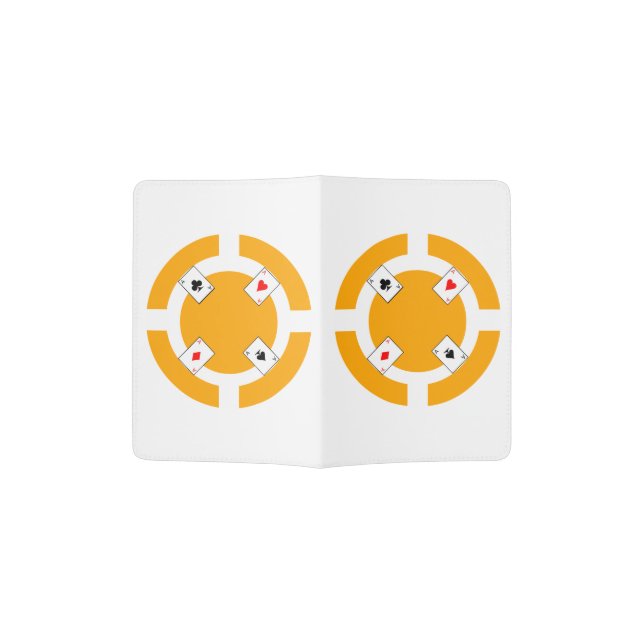Poker Chip - Orange Passport Holder (Opened)