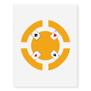 Poker Chip - Orange Temporary Tattoos