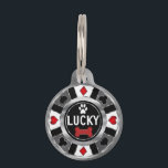 Poker Chip | Personalize Pet ID Tag<br><div class="desc">Animal Pet ID Tag ready for you to personalize. ✔NOTE: ONLY CHANGE THE TEMPLATE AREAS NEEDED! 😀 If needed, you can remove the text and start fresh adding whatever text and font you like. 📌If you need further customization, please click the "Click to Customize further" or "Customize or Edit Design"...</div>