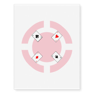 Poker Chip - Pink Temporary Tattoos