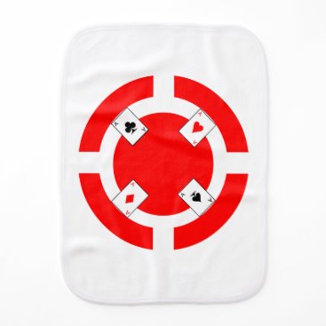 Poker Chip - Red Baby Burp Cloth