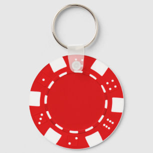 poker chip red keychain